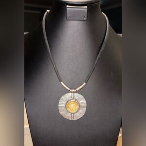 Silver and Gold Pendant Necklace